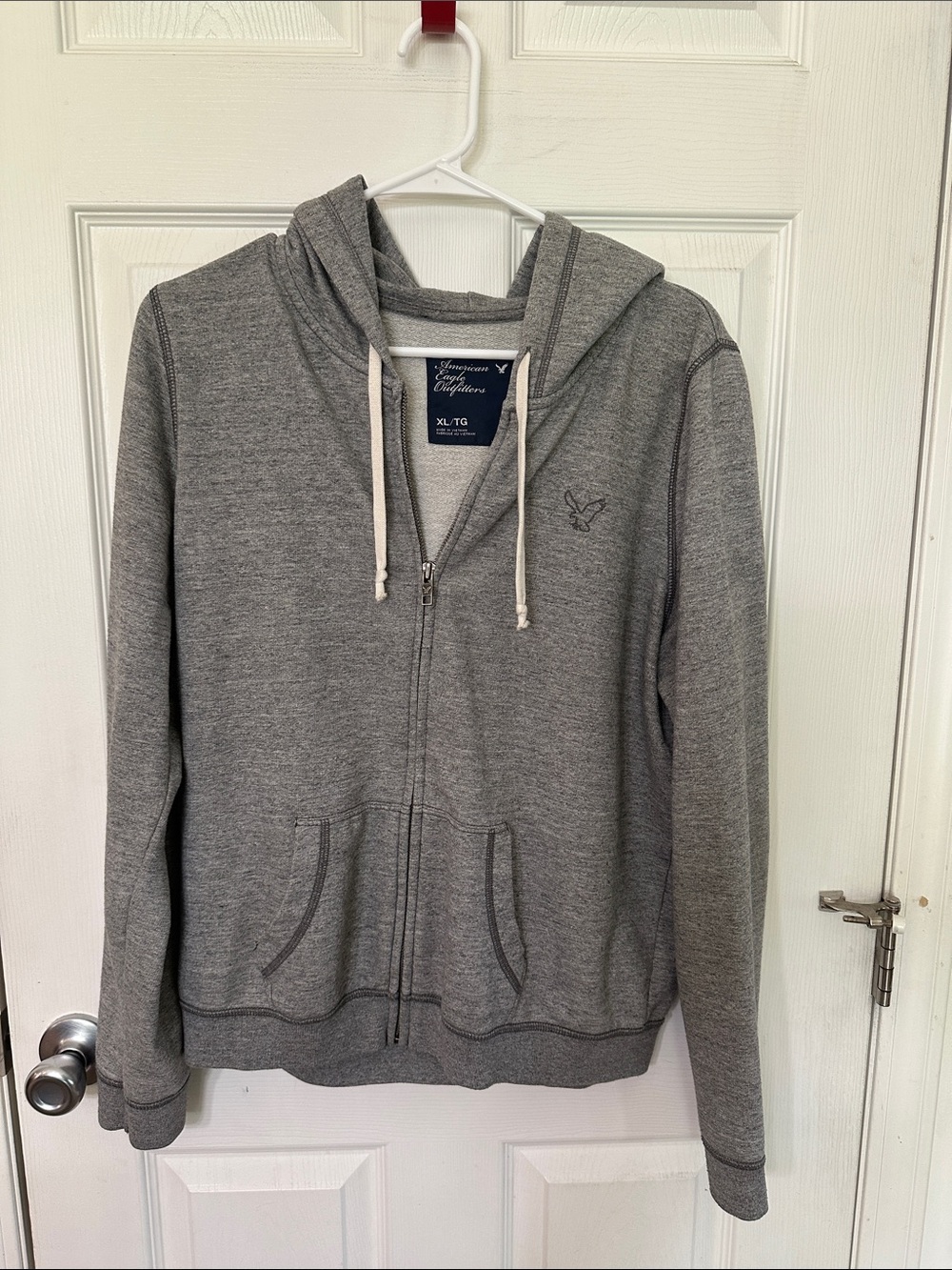 American Eagle Outfitters Heather Gray Zip-Up Hoodie